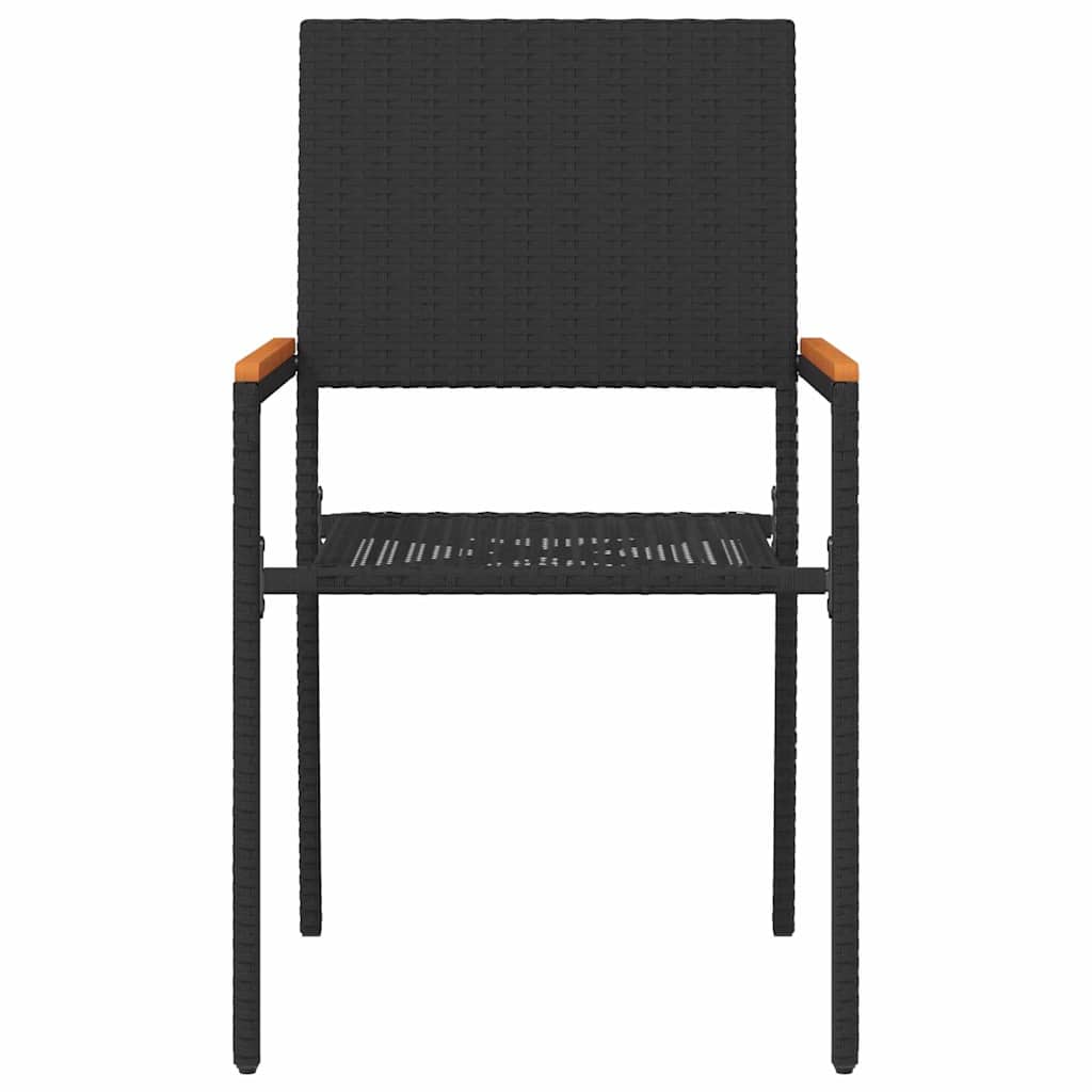 Garden Stacking Chairs 4 pcs Black and Brown 54 x 56 x 90 cm