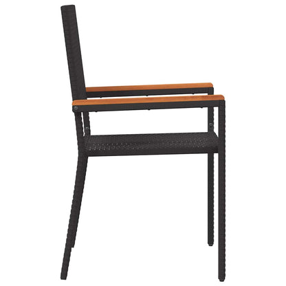 Garden Stacking Chairs 4 pcs Black and Brown 54 x 56 x 90 cm