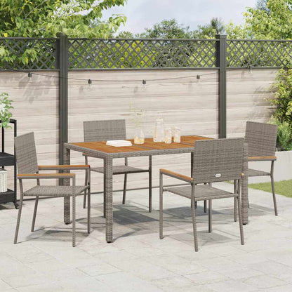 Garden Stacking Chairs 4 pcs Grey and Brown 54 x 56 x 90 cm