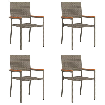 Garden Stacking Chairs 4 pcs Grey and Brown 54 x 56 x 90 cm
