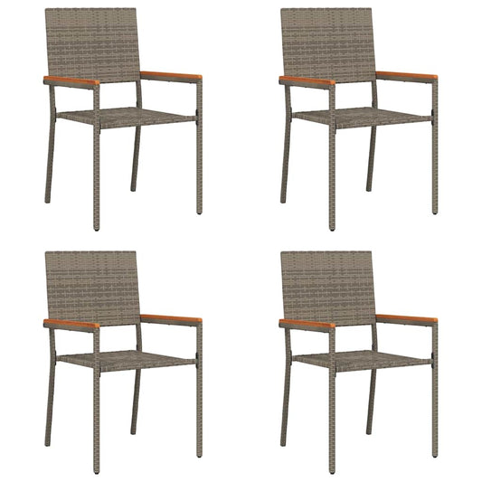 Garden Stacking Chairs 4 pcs Grey and Brown 54 x 56 x 90 cm