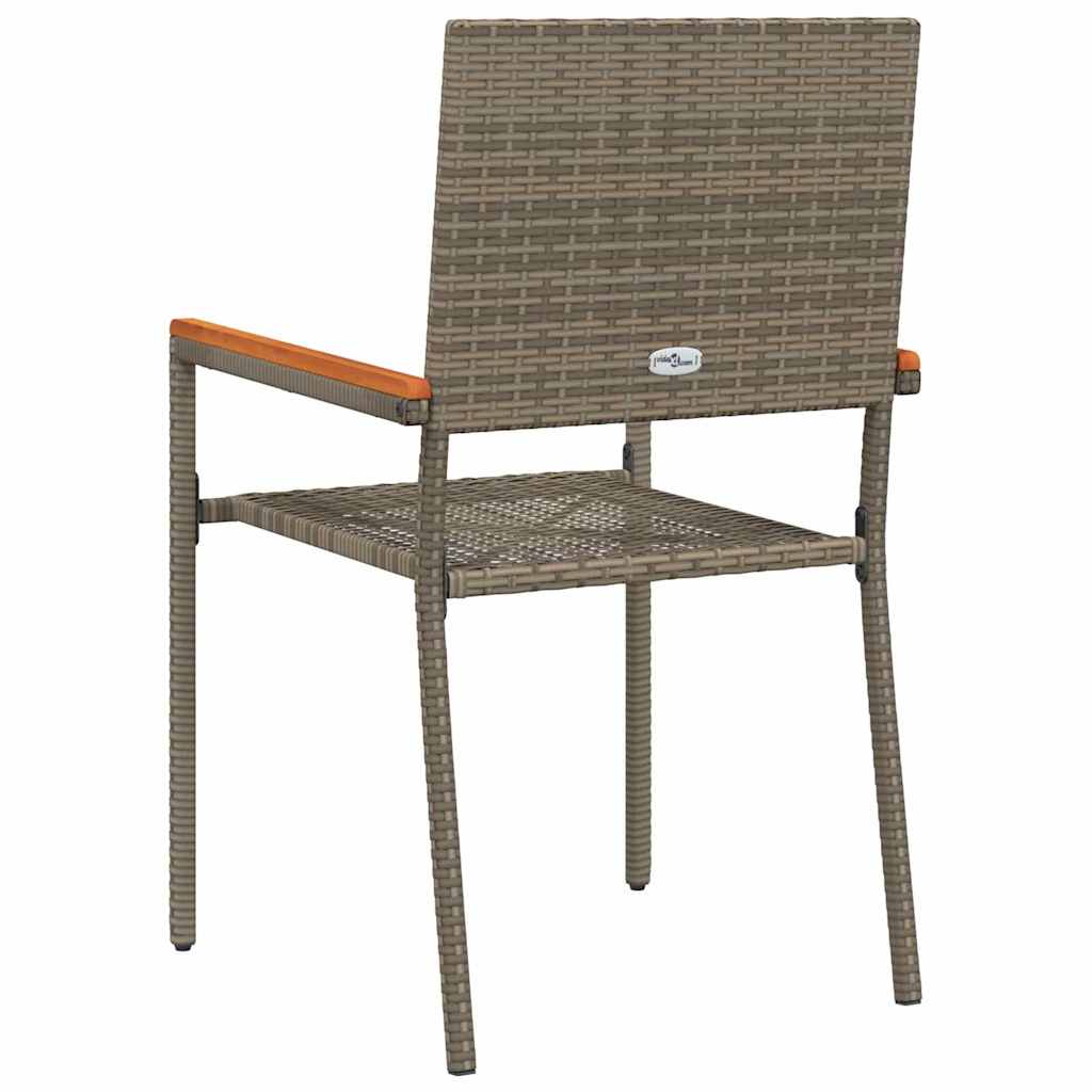 Garden Stacking Chairs 4 pcs Grey and Brown 54 x 56 x 90 cm