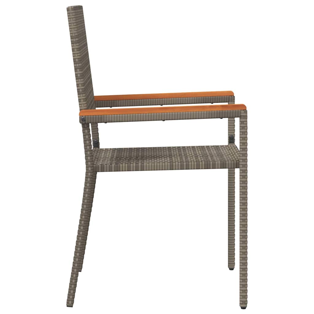 Garden Stacking Chairs 4 pcs Grey and Brown 54 x 56 x 90 cm