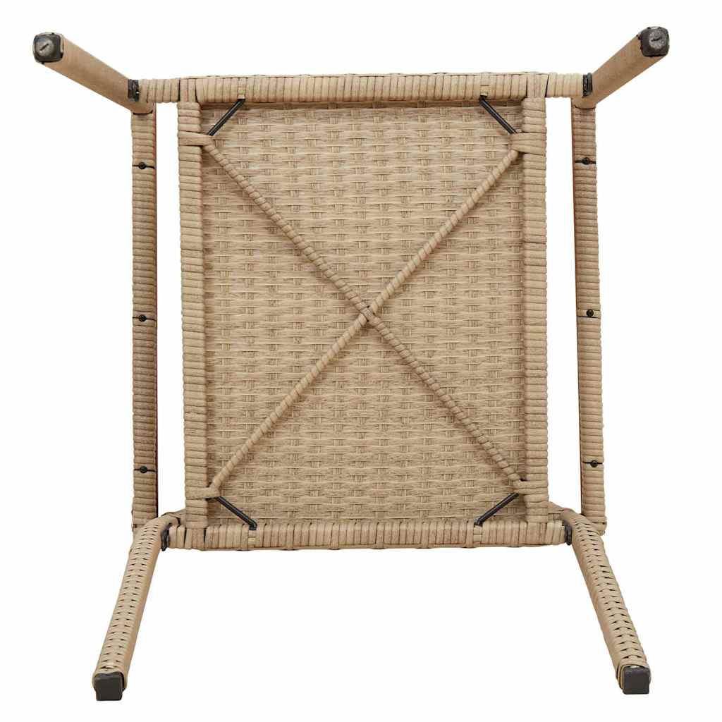 Garden Stacking Chairs 4 pcs Cream and Brown 54 x 56 x 90 cm