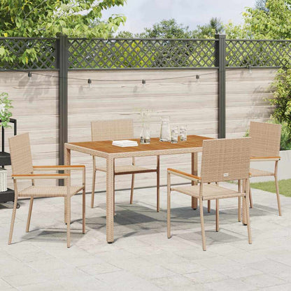 Garden Stacking Chairs 4 pcs Cream and Brown 54 x 56 x 90 cm