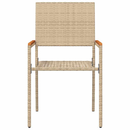 Garden Stacking Chairs 4 pcs Cream and Brown 54 x 56 x 90 cm