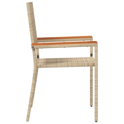 Garden Stacking Chairs 4 pcs Cream and Brown 54 x 56 x 90 cm