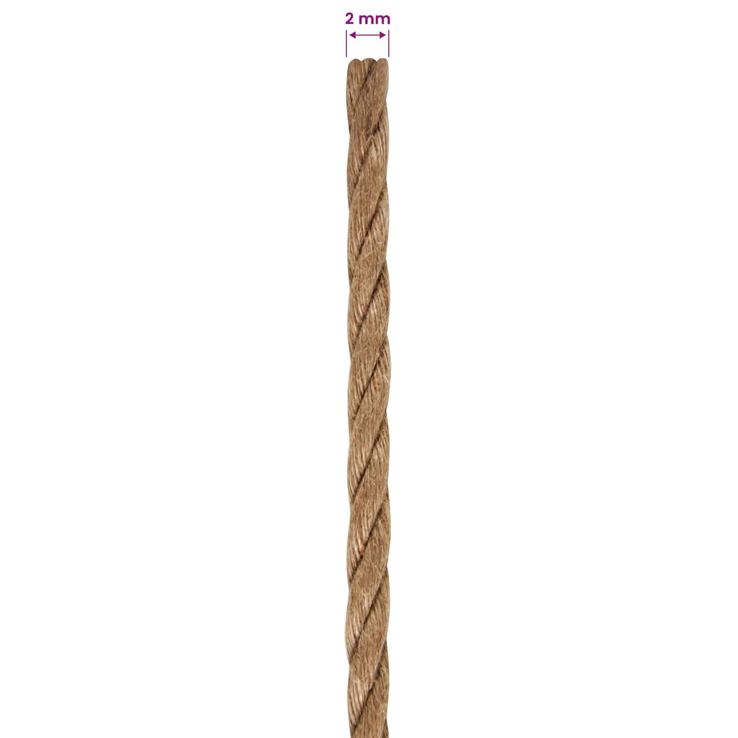 Jute Twine 2 pcs 2 mm 100 m Natural 100% Tossa jute