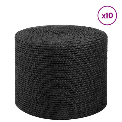 Jute Twine 10 pcs 2 Black 100% Tossa jute
