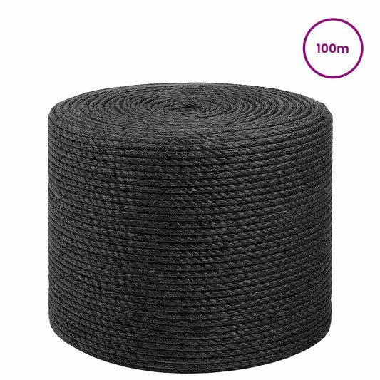 Jute Rope 8 mm Black 100% Tossa jute