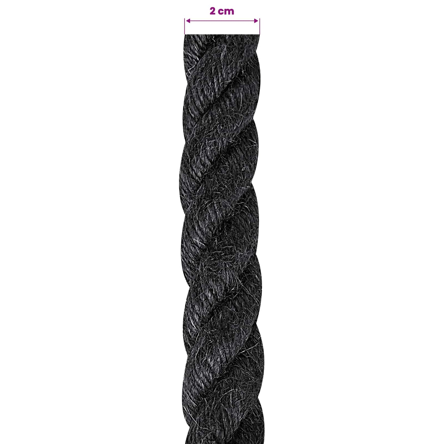 Jute Rope 20 Black 100% Tossa jute