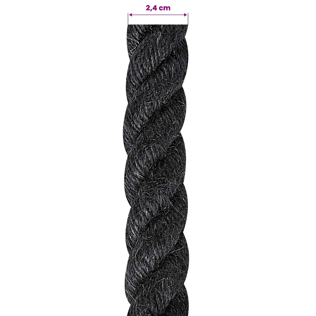 Jute Rope 24 mm Black 100% Tossa jute