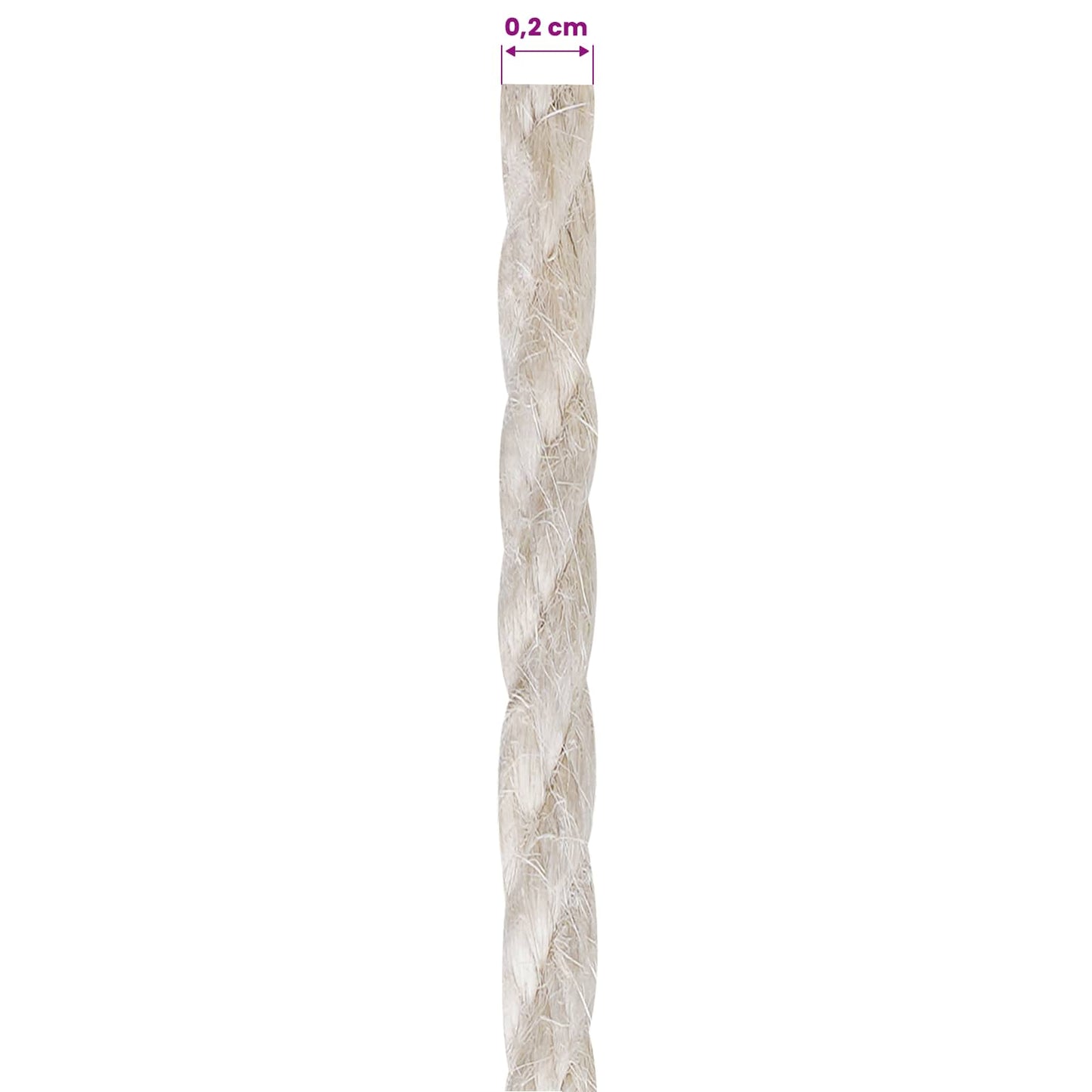 Jute Twine 10 pcs 2 White 100% Tossa jute