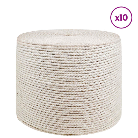 Jute Twine 10 pcs 2 mm White 100% Tossa jute