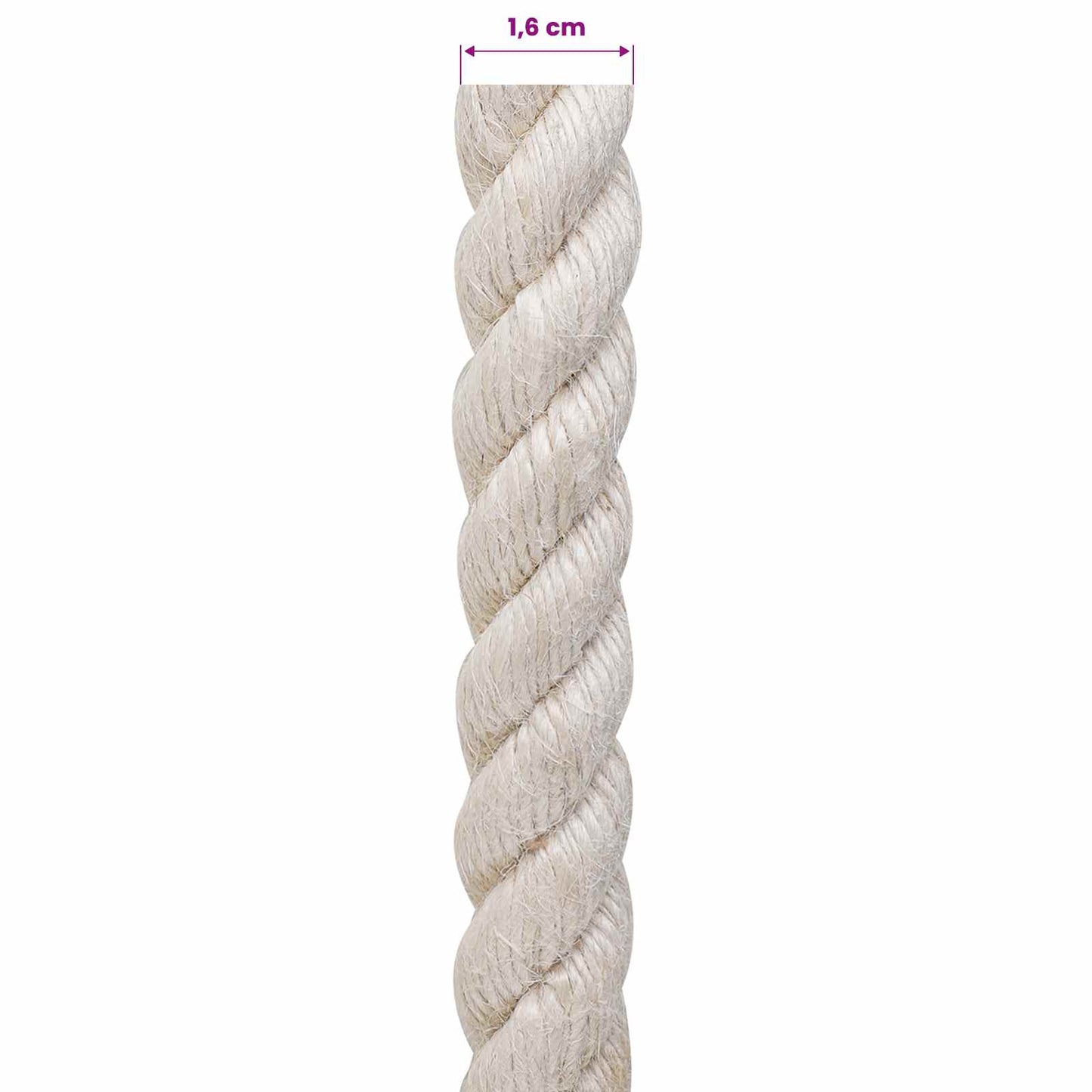 Jute Rope 16 mm White 100% Tossa jute