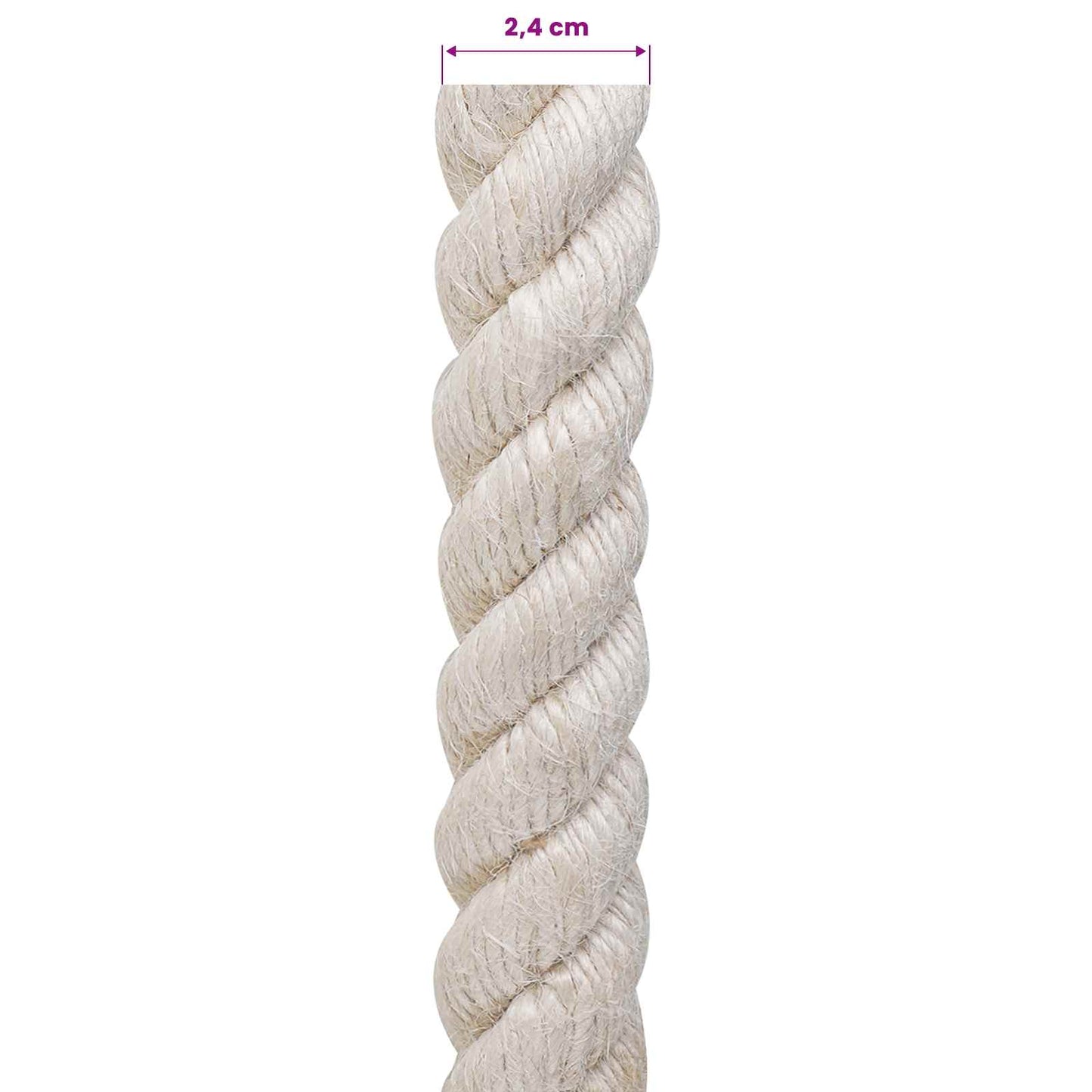 Jute Rope 24 mm White 100% Tossa jute