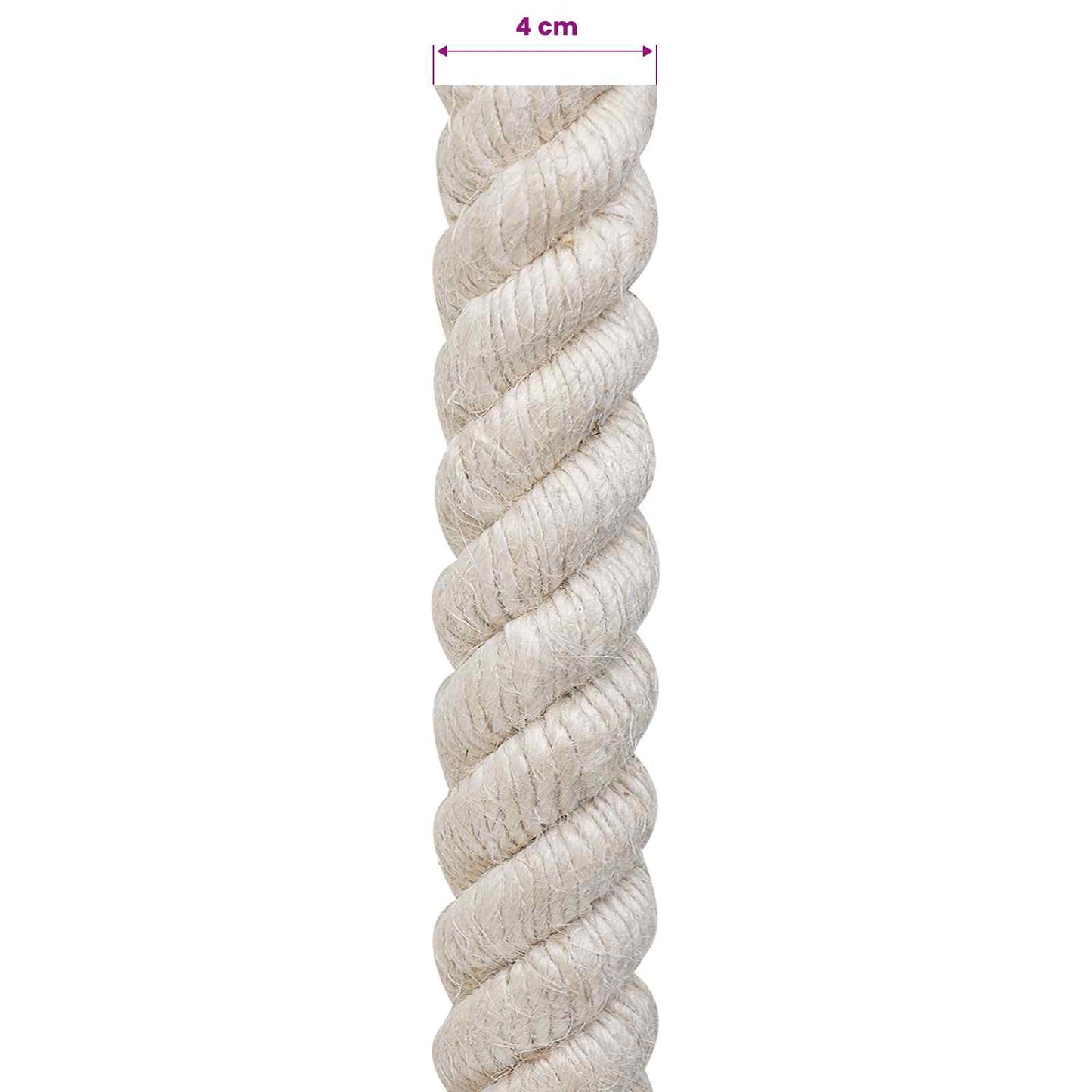 Jute Rope 40 mm White 100% Tossa jute