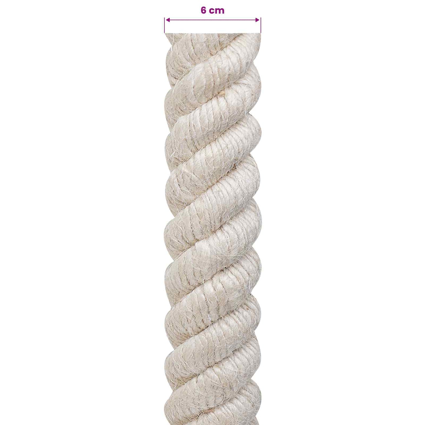 Jute Rope 60 mm White 100% Tossa jute
