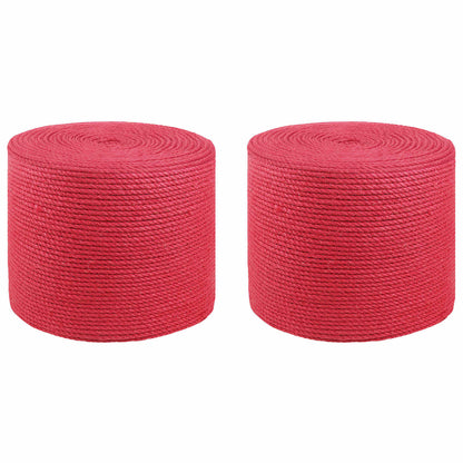 Jute Rope 2 pcs Red 100% Tossa jute