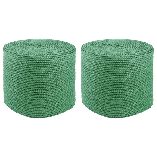 2 pcs 2 mm Green 100% Tossa jute