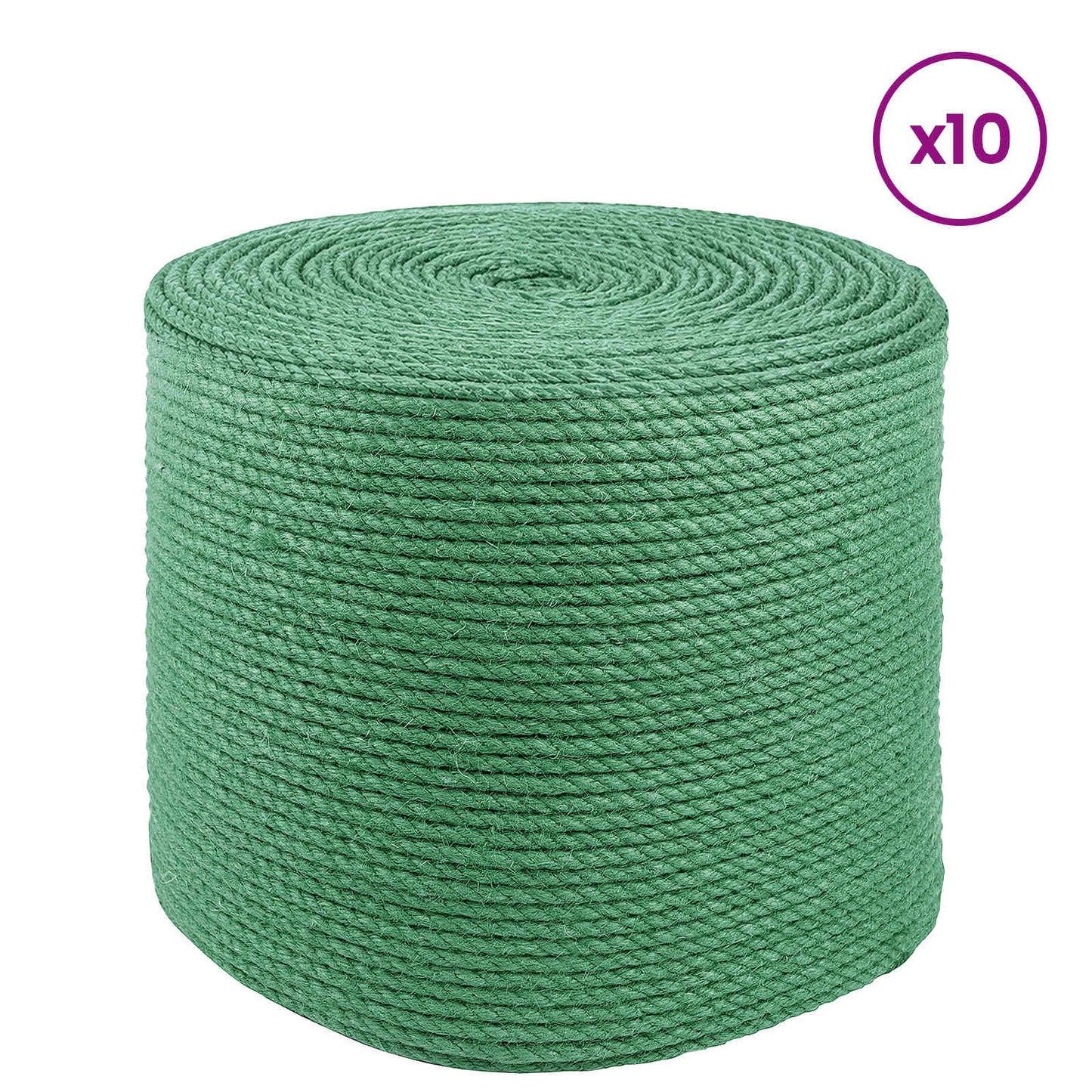 Jute Rope 10 pcs Green 100% Tossa jute