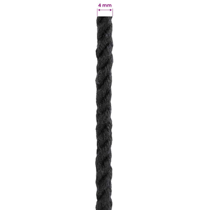 Rope Black 0.4 x 0.4 x 5000 cm Cotton