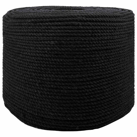 Cotton Rope 6 mm 500 m Black 100% Cotton