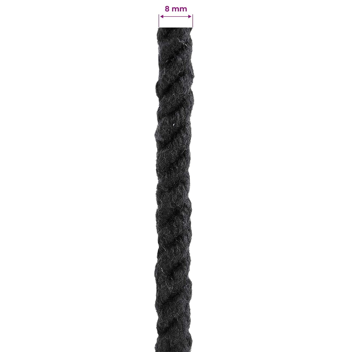 Cotton Rope 8 mm 500 m Black 100% Cotton