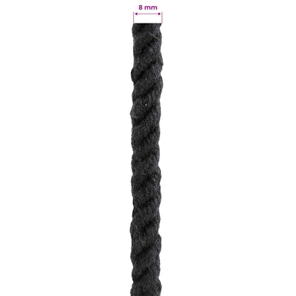Cotton Rope 8 mm 500 m Black 100% Cotton