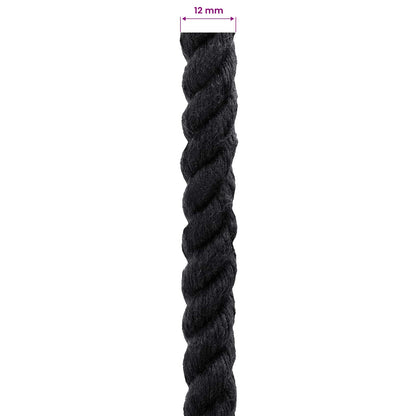 Cotton Rope 12 mm 250 m Black 100% Cotton