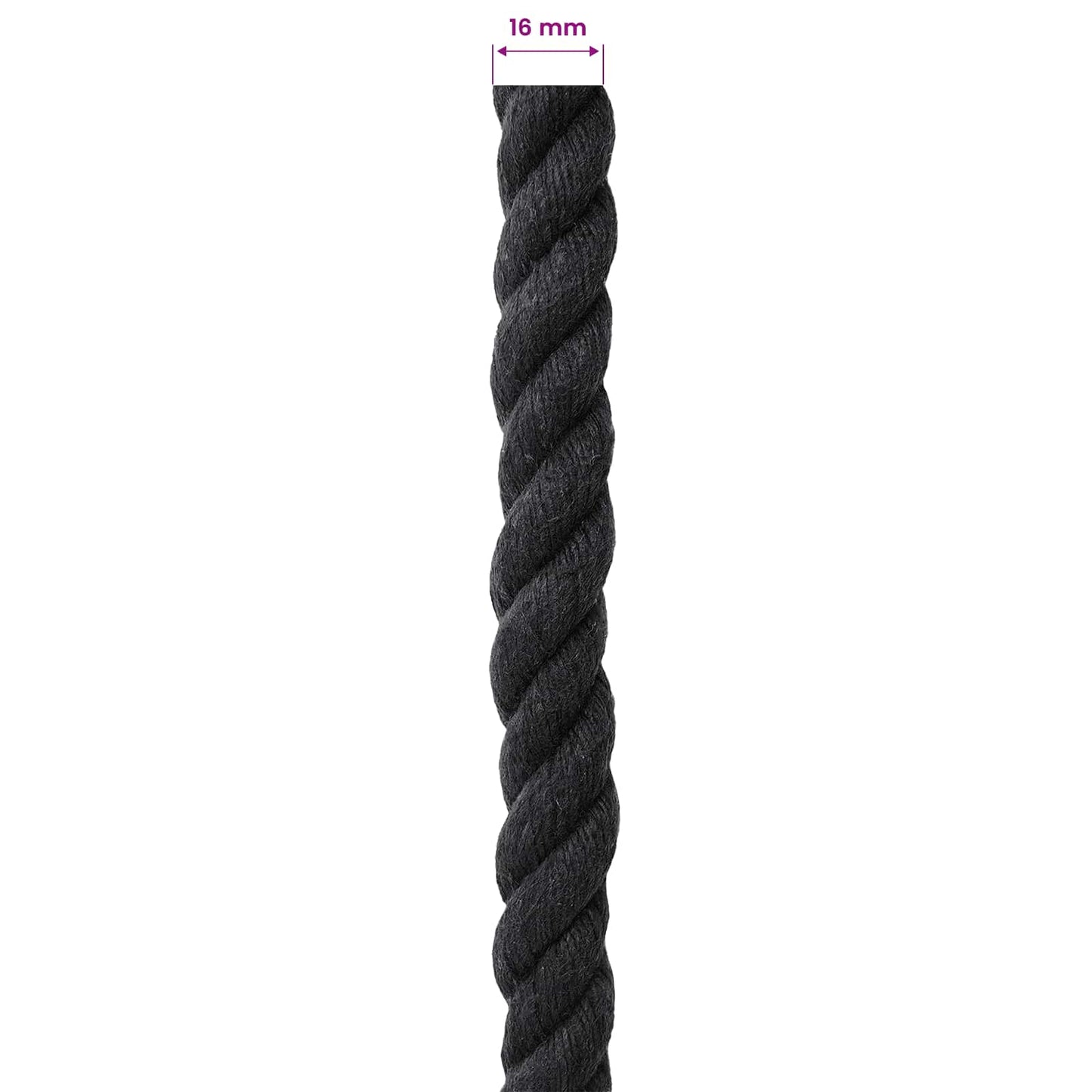 Rope Black 1.6 x 1.6 x 5000 cm Cotton
