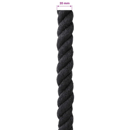 Cotton Rope 20 mm 100 m Black 100% Cotton