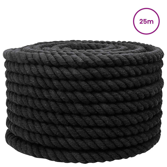 Cotton Rope 24 mm 25 m Black 100% Cotton