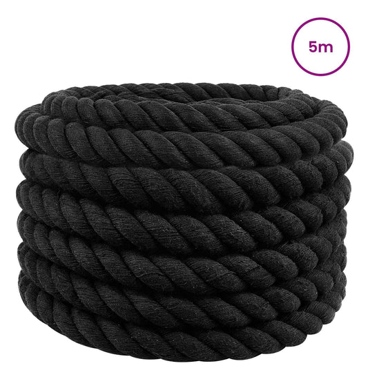 Cotton Rope 60 mm 5 m Black 100% Cotton