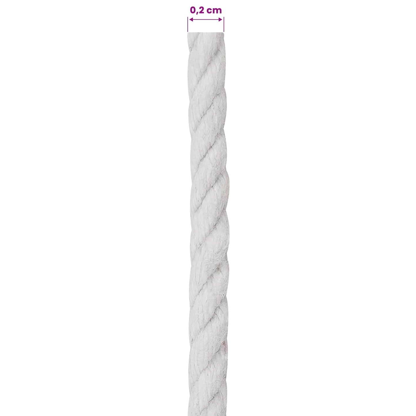 Cotton Twine 10 pcs 2 mm 100 m White 100% Cotton