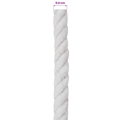 Cotton Rope 6 mm 250 m White 100% Cotton