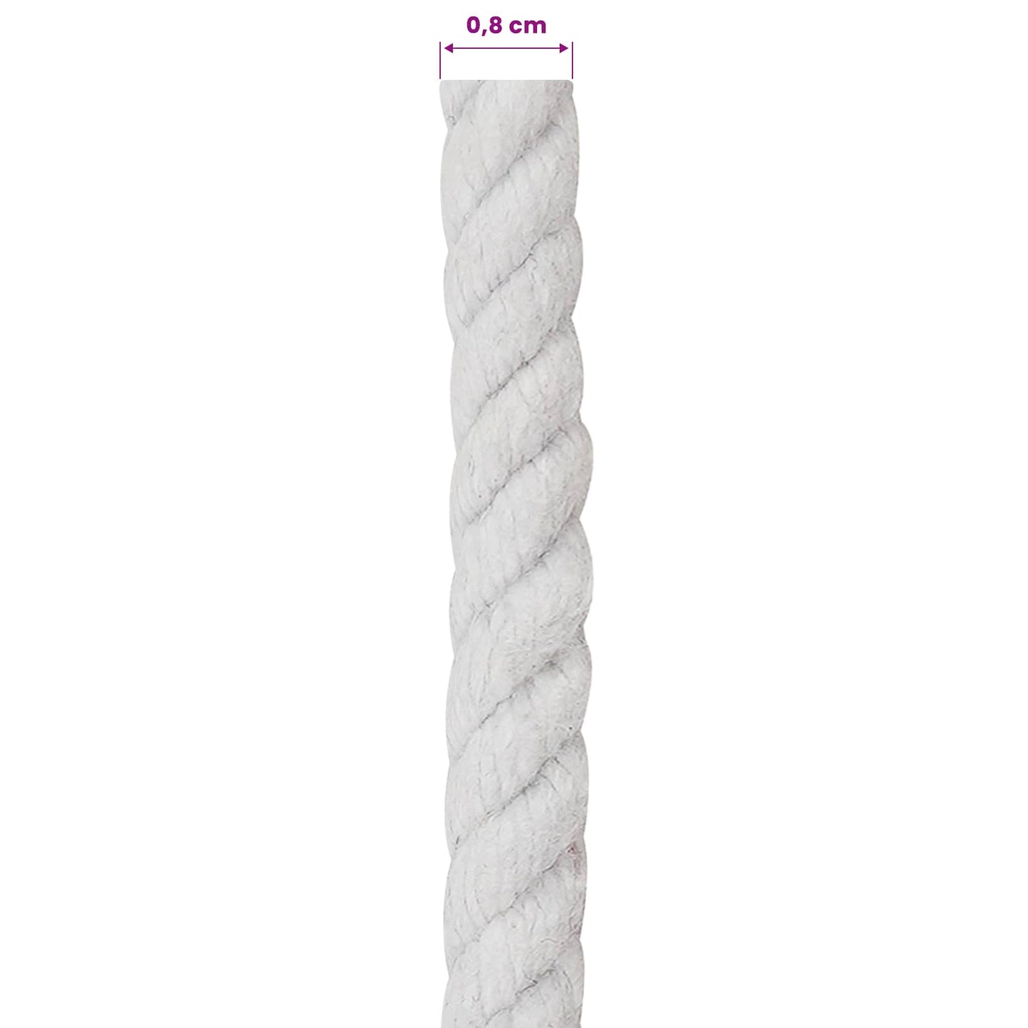 Cotton Rope 8 mm 250 m White 100% Cotton