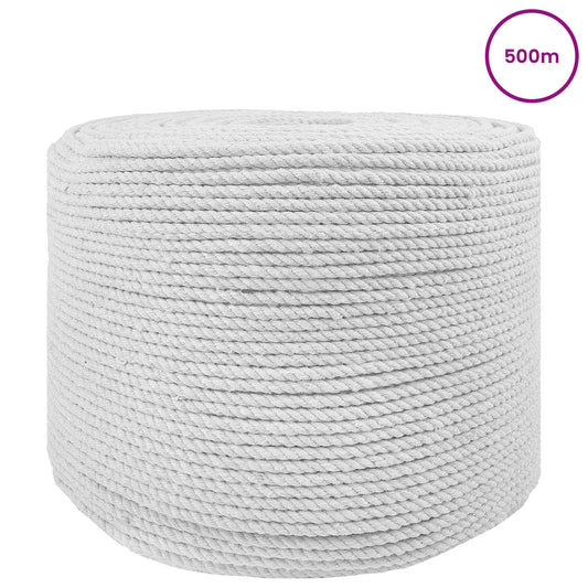Cotton Rope 8 mm 500 m White 100% Cotton