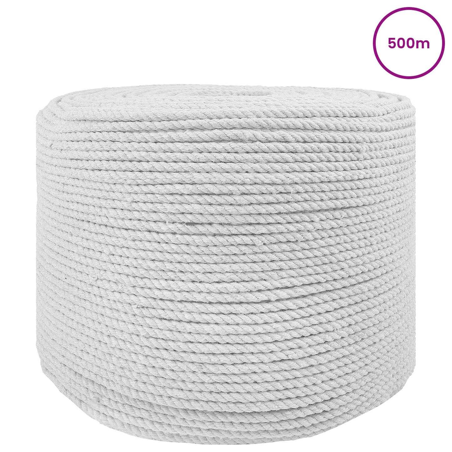 Cotton Rope 8 mm 500 m White 100% Cotton