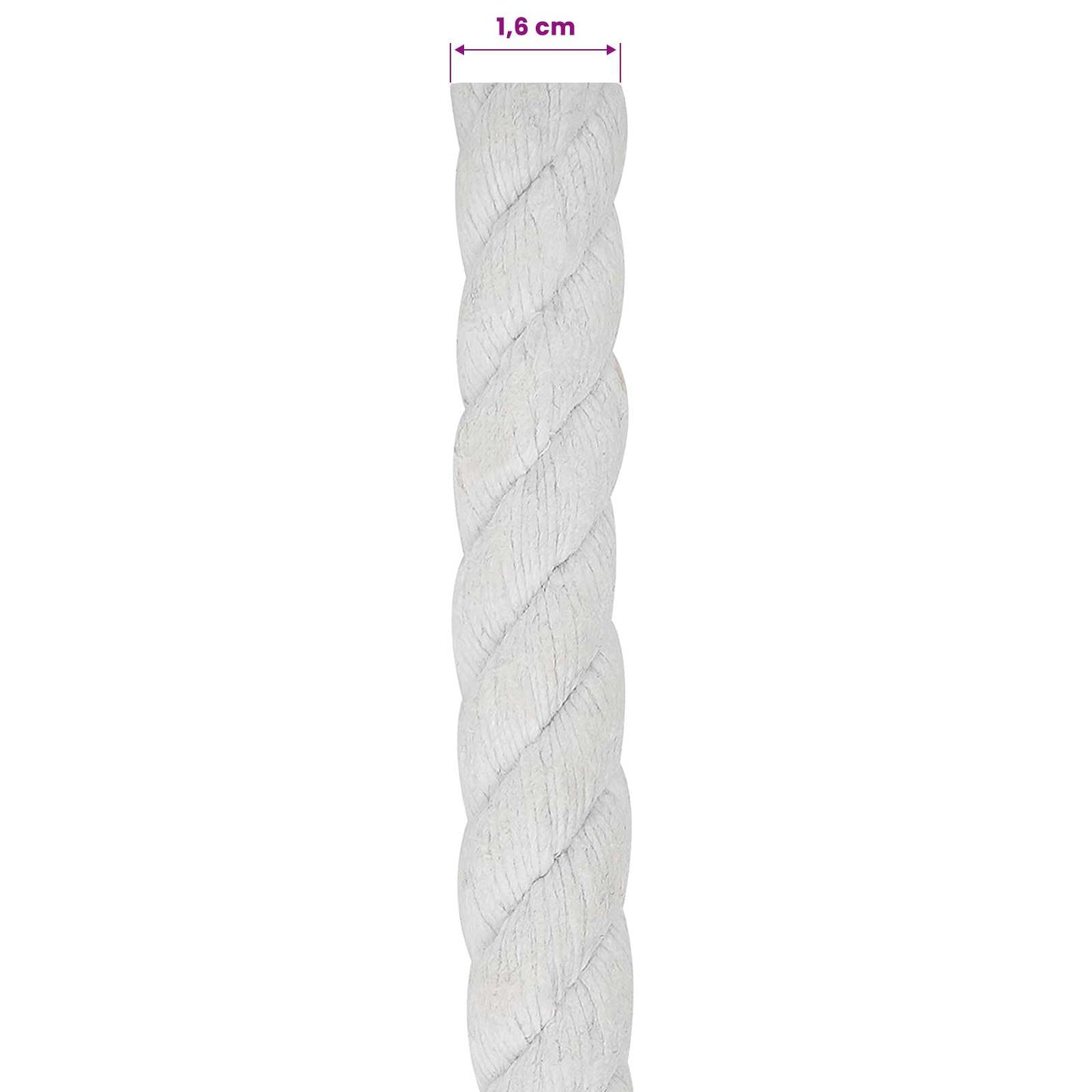 Rope White 1.6 x 1.6 x 10000 cm Cotton
