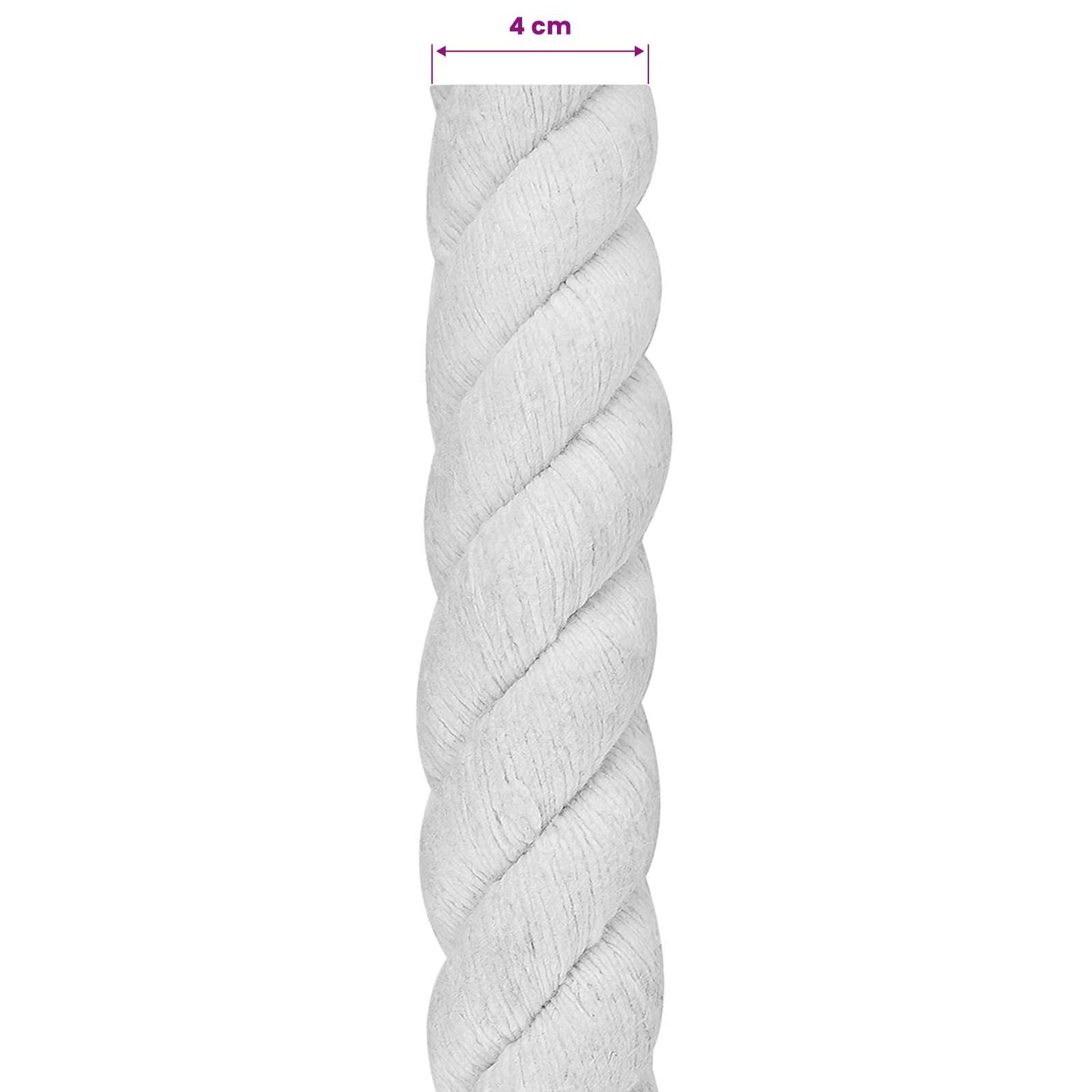 Cotton Rope 40 mm 5 m White 100% Cotton