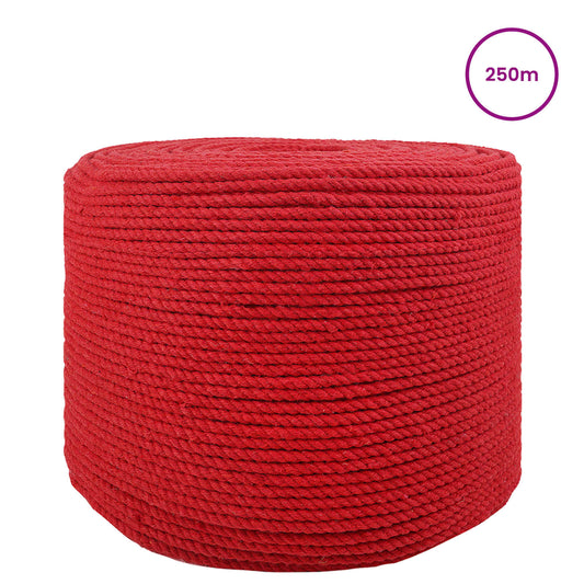 Cotton Rope 8 mm 250 m Red 100% Cotton