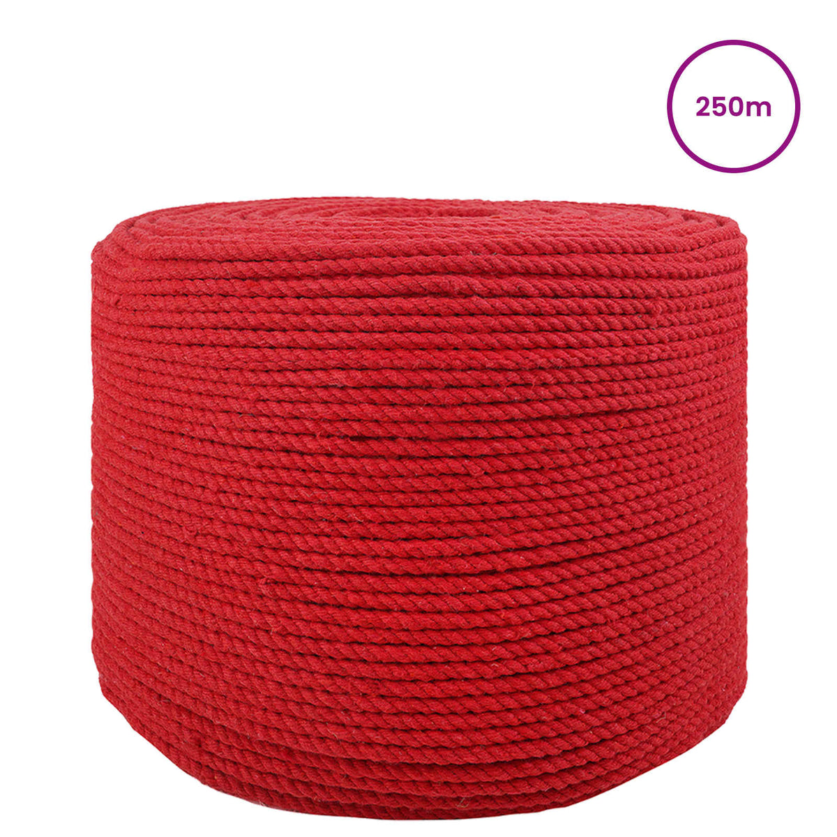 Cotton Rope 8 mm 250 m Red 100% Cotton