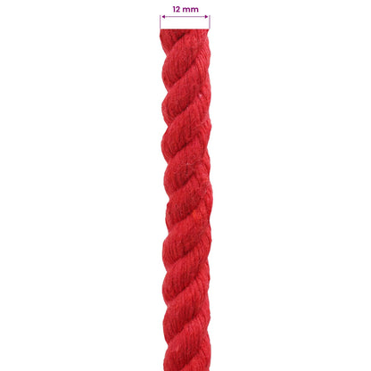 Cotton Rope 12 mm 250 m Red 100% Cotton