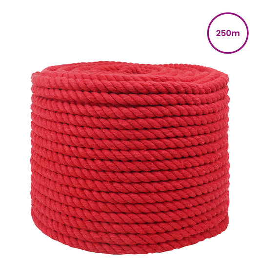 Cotton Rope 14 mm 250 m Red 100% Cotton