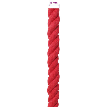 Cotton Rope 16 mm 50 m Red 100% Cotton