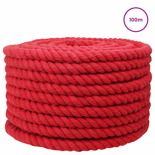 Cotton Rope 16 mm 100 m Red 100% Cotton