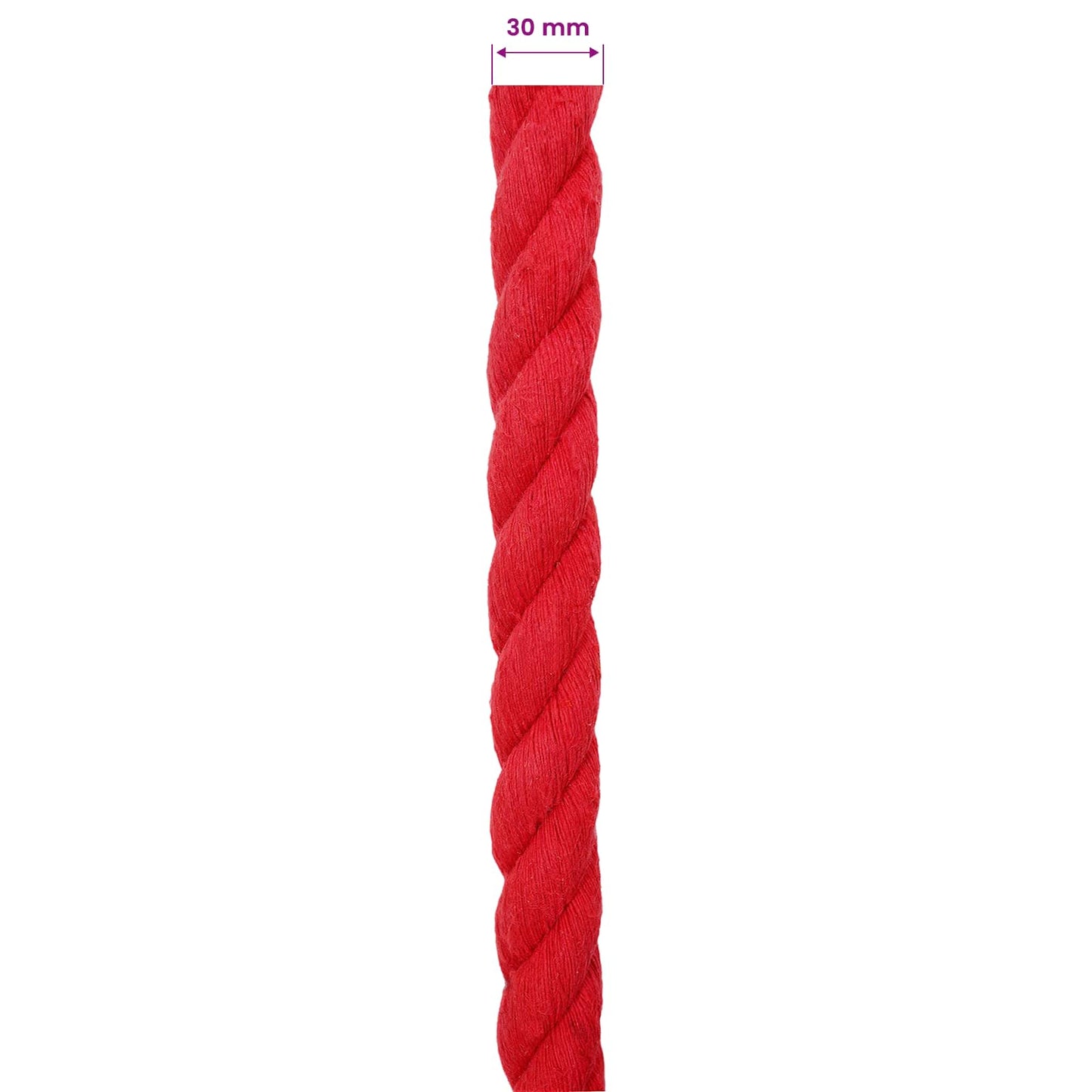 Cotton Rope 30 mm 25 m Red 100% Cotton
