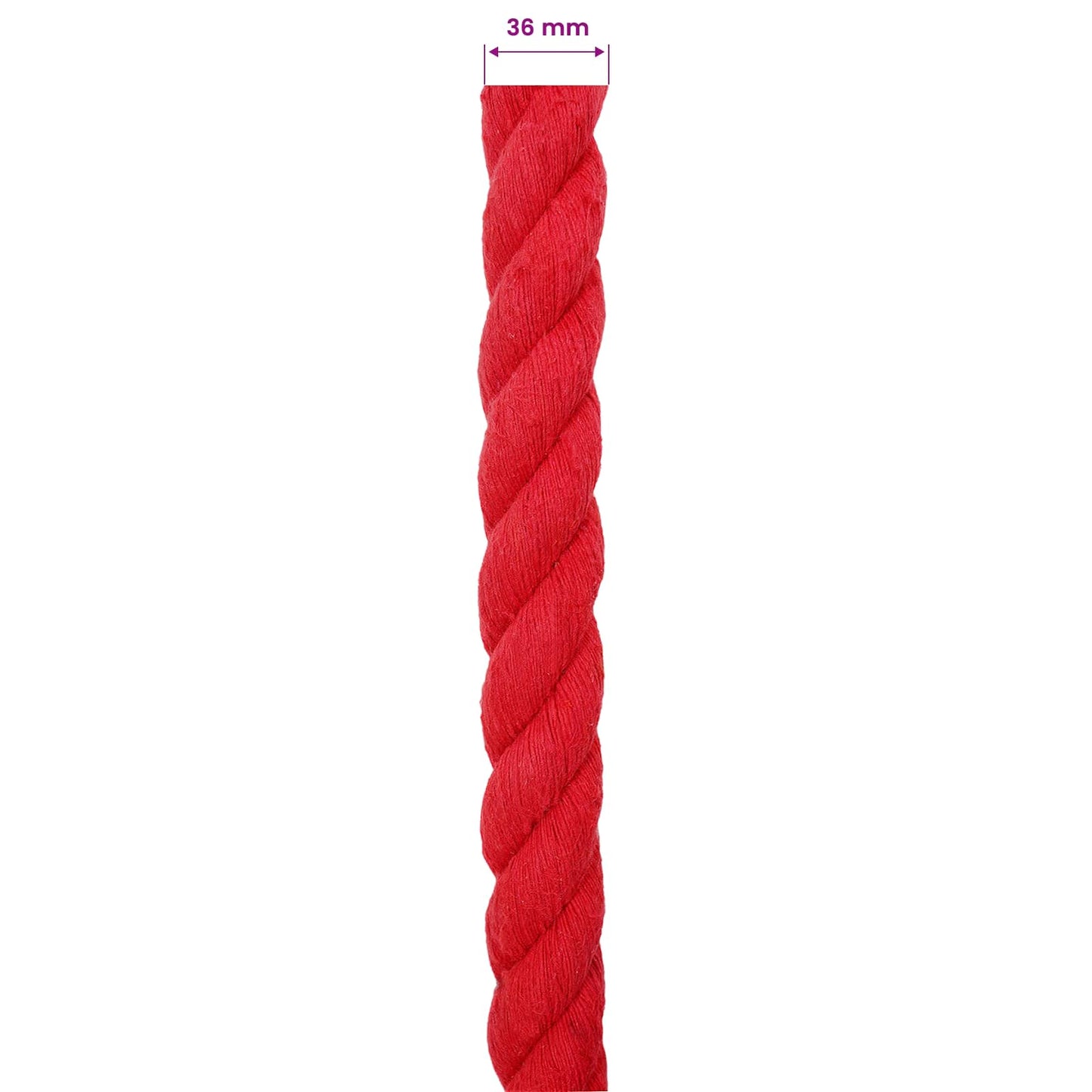 Cotton Rope 36 mm 25 m Red 100% Cotton