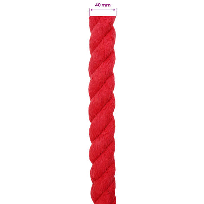 Cotton Rope 40 mm 10 m Red 100% Cotton